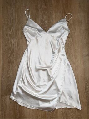 Satin Slip Dress in Ivory